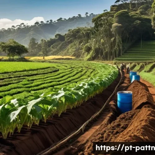 Home 28 자원순환 경제와 지속 가능한 농업 - A vibrant rural farm scene in Brazil showcasing sustainable agricultural practices: farmers in casua...